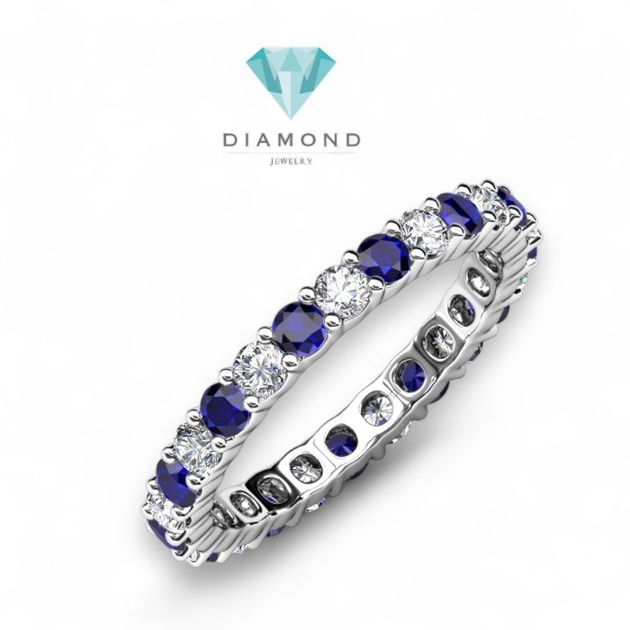 Tennis listring ring diamond sapphire 18k-Diamond Jewelry