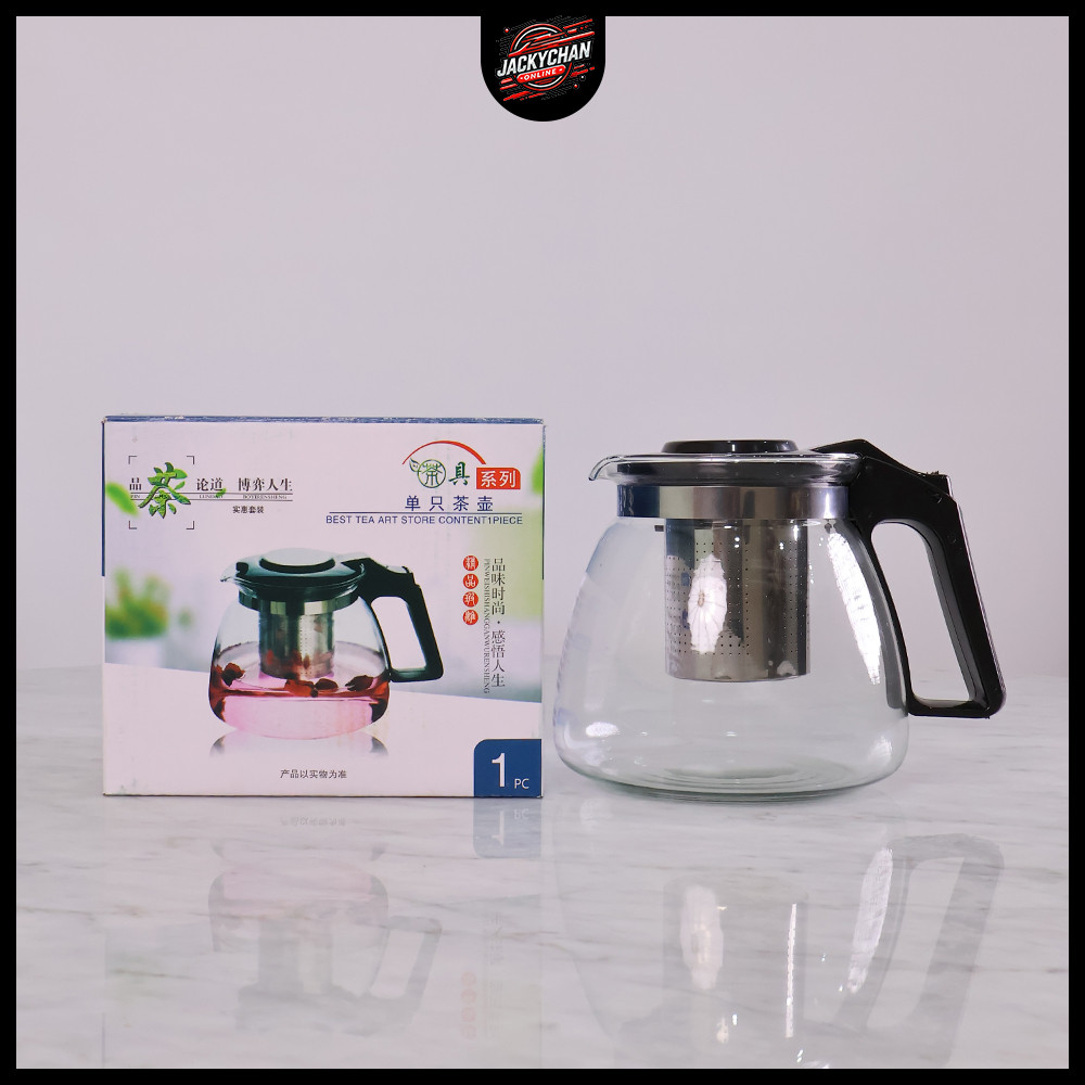 JC Teko 900ML Tempat Teh Kopi Transparan Dengan Saringan