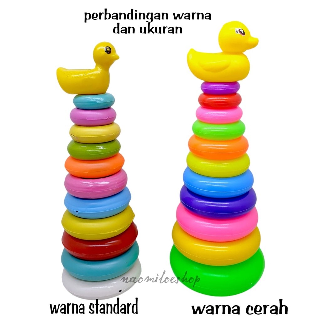 NEW MAINAN ANAK RING DONAT JUMBO 12 susun / baby stacking donut duck.