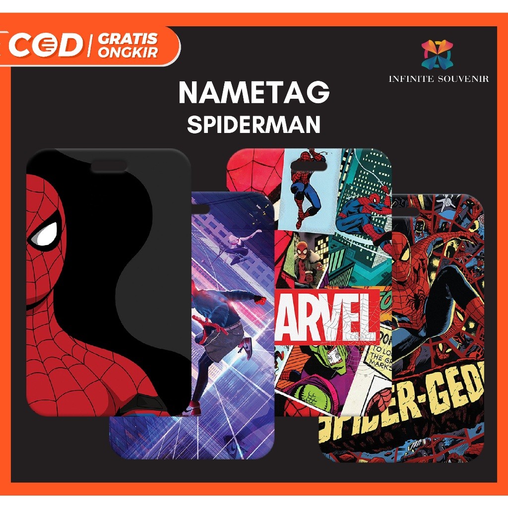 

(N009) Nametag Spiderman Tanpa Tali / Card Holder Marvel / ID Card Spider-Man / Tempat Kartu