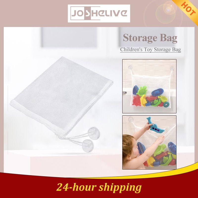 

Baby Bath Toys Bath Game Bag Mesh Net Toy Storage Bag Strong Suction Cups Bathroom Organizer Water Toys For Kids Dropshipping