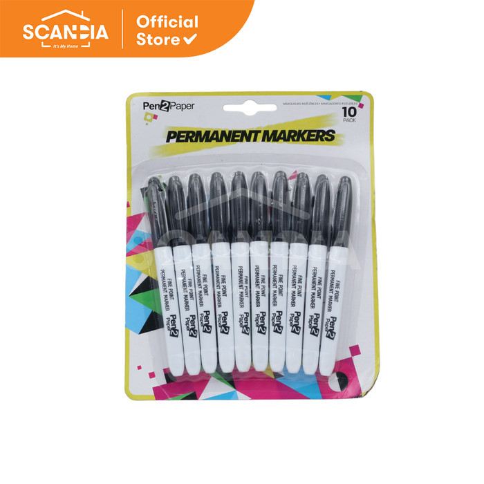 

SCANDIA Permanent Markers Spidol Permanen Black 10Pk (SE0061)