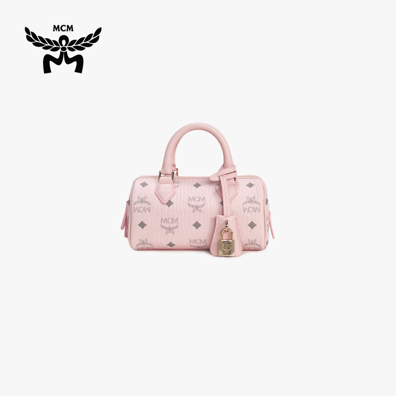 [New] MCM ELLA Mini Light Matte Pink Boston Bag Crossbody Handbag Women's Bag