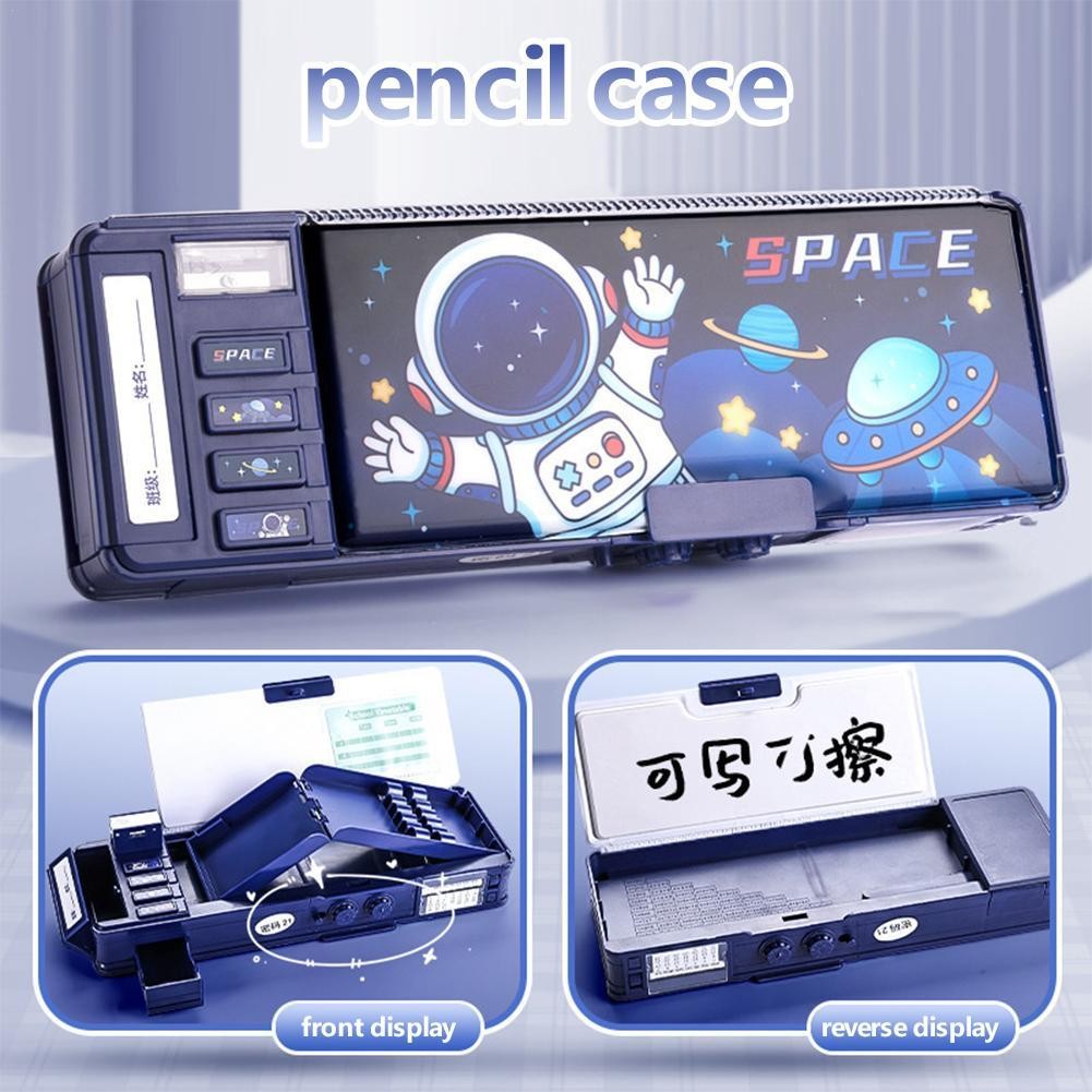 

Student Multifunctional Double-layer Stationery Box Computer Pencil Case Double-layer School Student Stationery Accessories