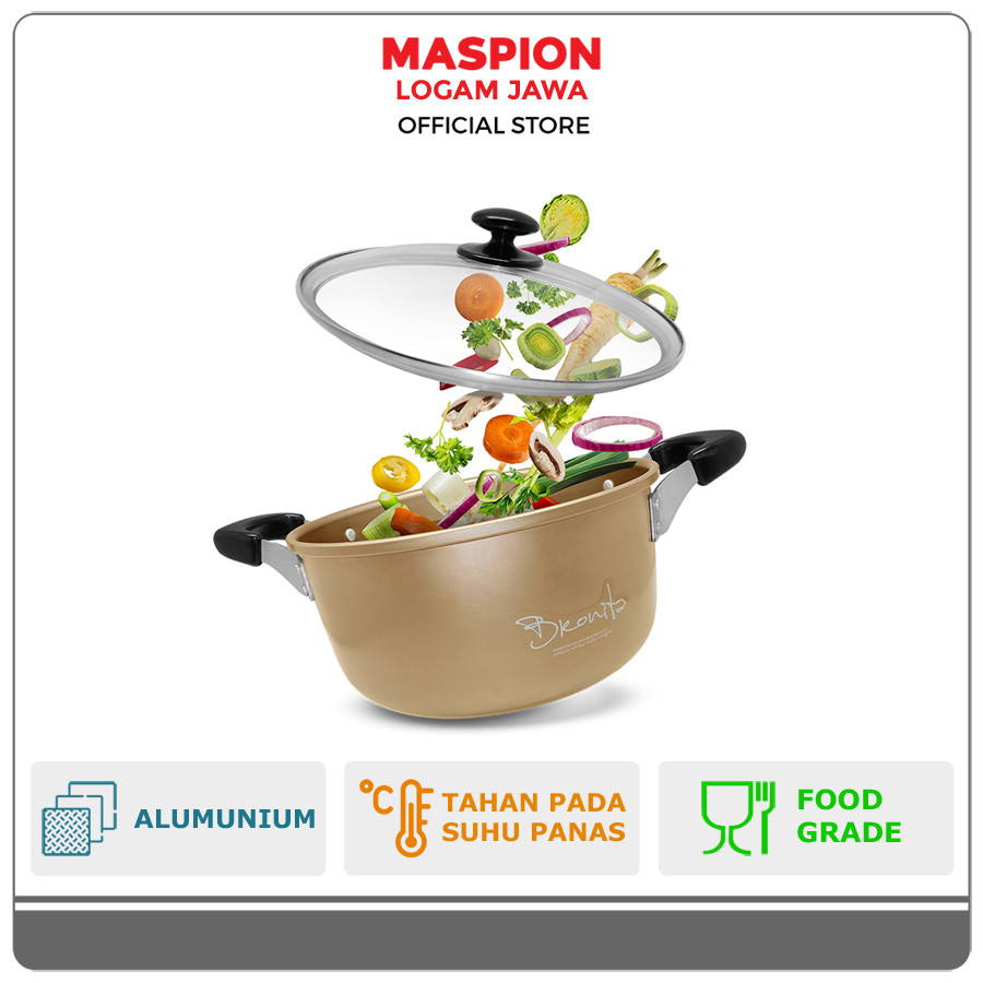 Maspion Mikado Dutch Oven Bronita Double Handle Tutup Kaca