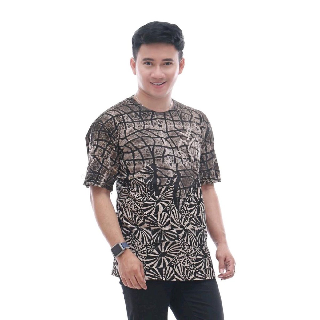 Kaos Katun Pria Premium Motif Batik Matt Katun Premium - Kaos Oblong Bahan Adem