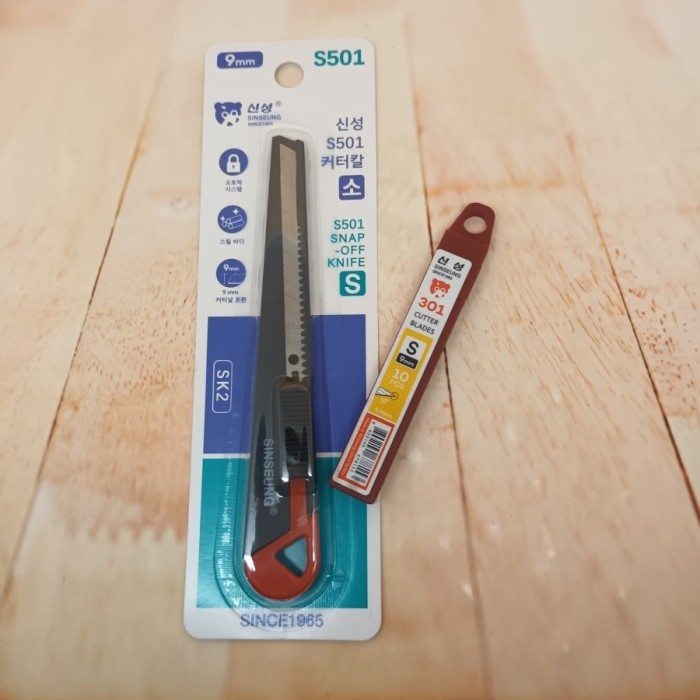 

SINSEUNG Pisau Cutter + Isi Cutter 9 mm S501 + S301 Snap-Off Knife 9mm Paket Hemat