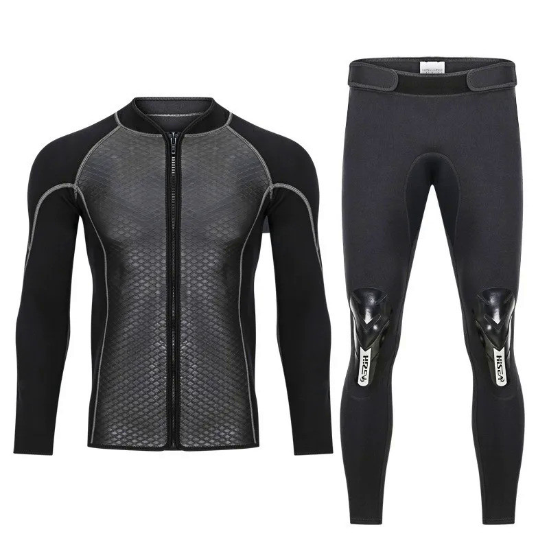 Hisea 2.5mm Neoprene Diving Jacket 2mm Pants Trousers Wetsuit Wind Surfing Shark Skin Fishing Snorke