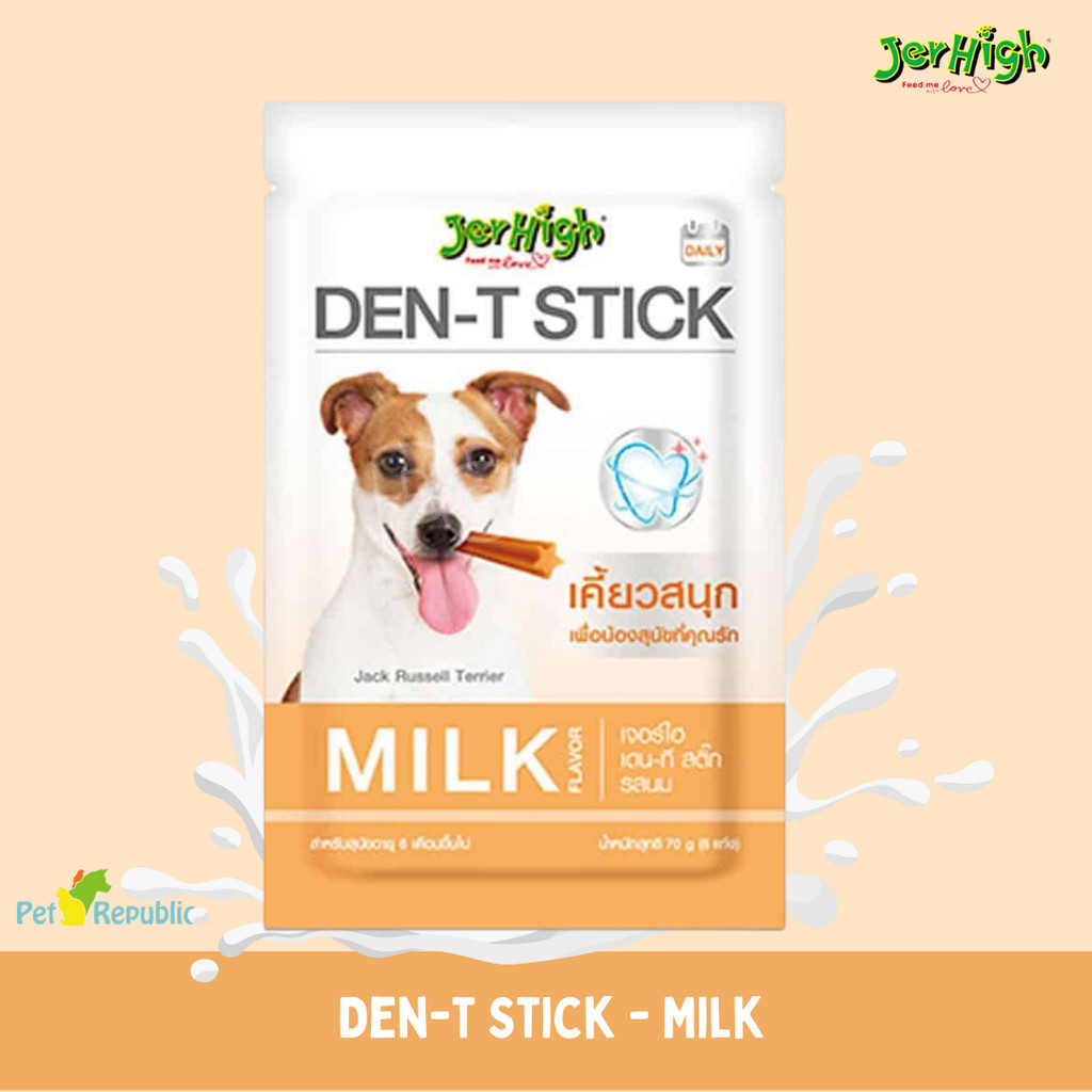 JERHIGH Snack Dental Anjing DEN-T Stick MILK 70gr