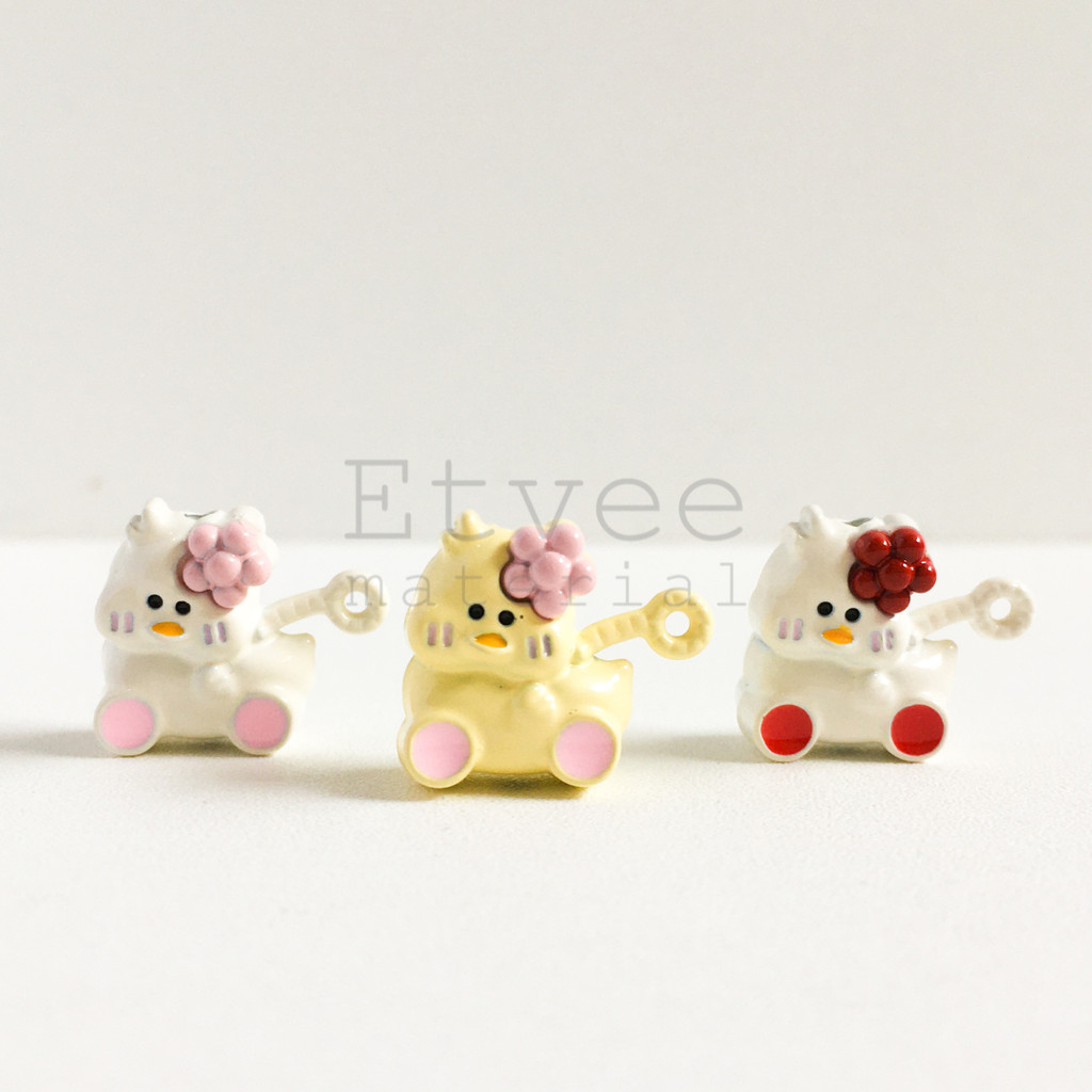 Manik mote Besi 3D alloy bead Duck bebek trolley Bunga