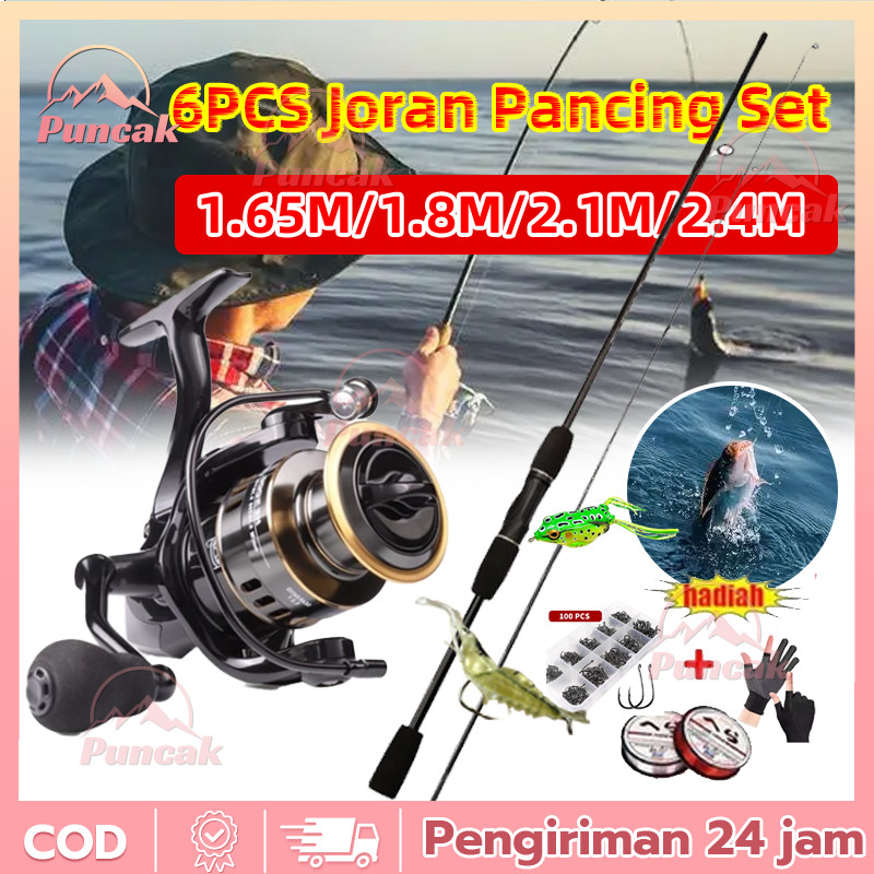 【PUNCAK】Joran Ul Ultra Light Baitcasting Dan Spinning Renlong 160 180 210 / Pancing 1 Set Lengkap Ku