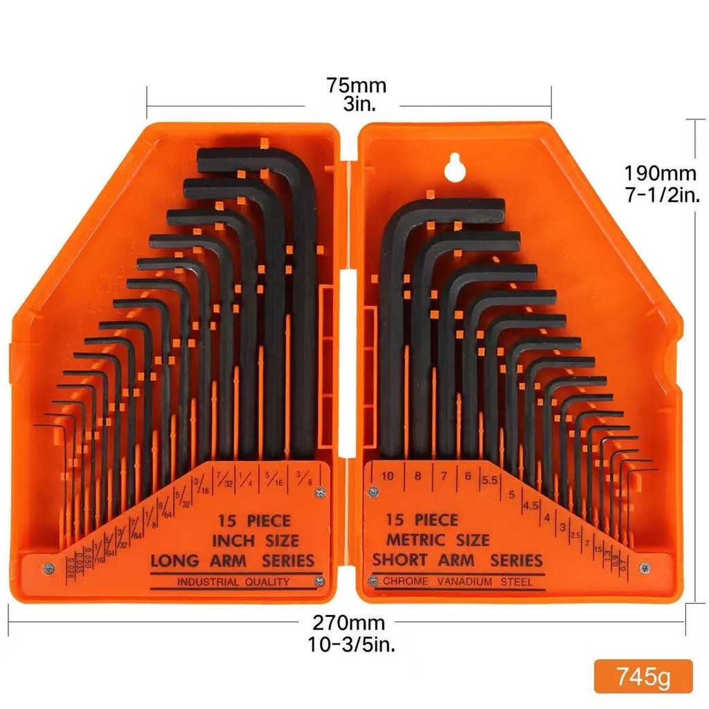 Kunci L Set Camel Hexagonal / Star / Segienam / Bintang Satin Panjang 30 PCS ALLEN KEY KUNCI L SET I