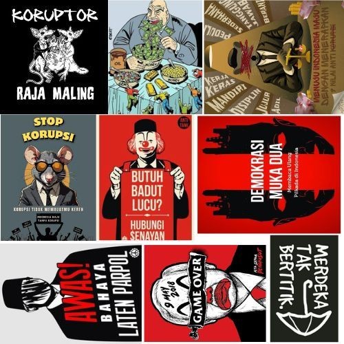 

Stiker Kritik Sosial & Politik – Suara Rakyat - Koruptoro Raja Maling Stop Korupsi Stiker Pack