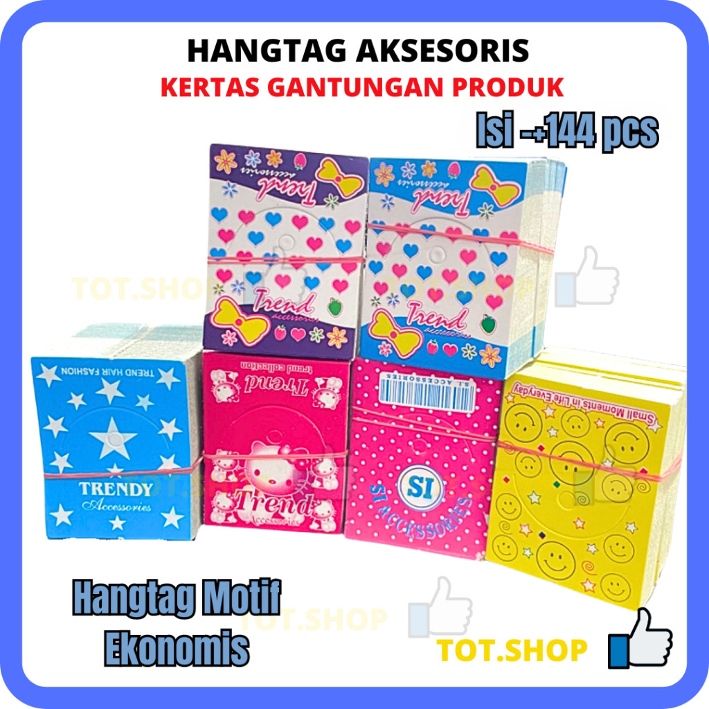 

[1 Ikat] -+144pcs Kertas Hang Tag Hangtag Aksesoris kertas gantungan produk label Hangtag lipat murah kertas label pajangan gantungan kar kotak label lebel hantag hangtag card label Penjepit Plastik Trendy