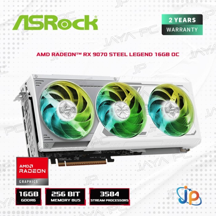 VGA ASRock AMD Radeon RX 9070 Steel Legend OC 16GB - 16 GB GDDR6