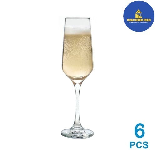 BEST QUALITY 1Set 6pcs Gelas Wine Kaca/Gelas Pesta Tinggi Brilliance Ukuran 220ml