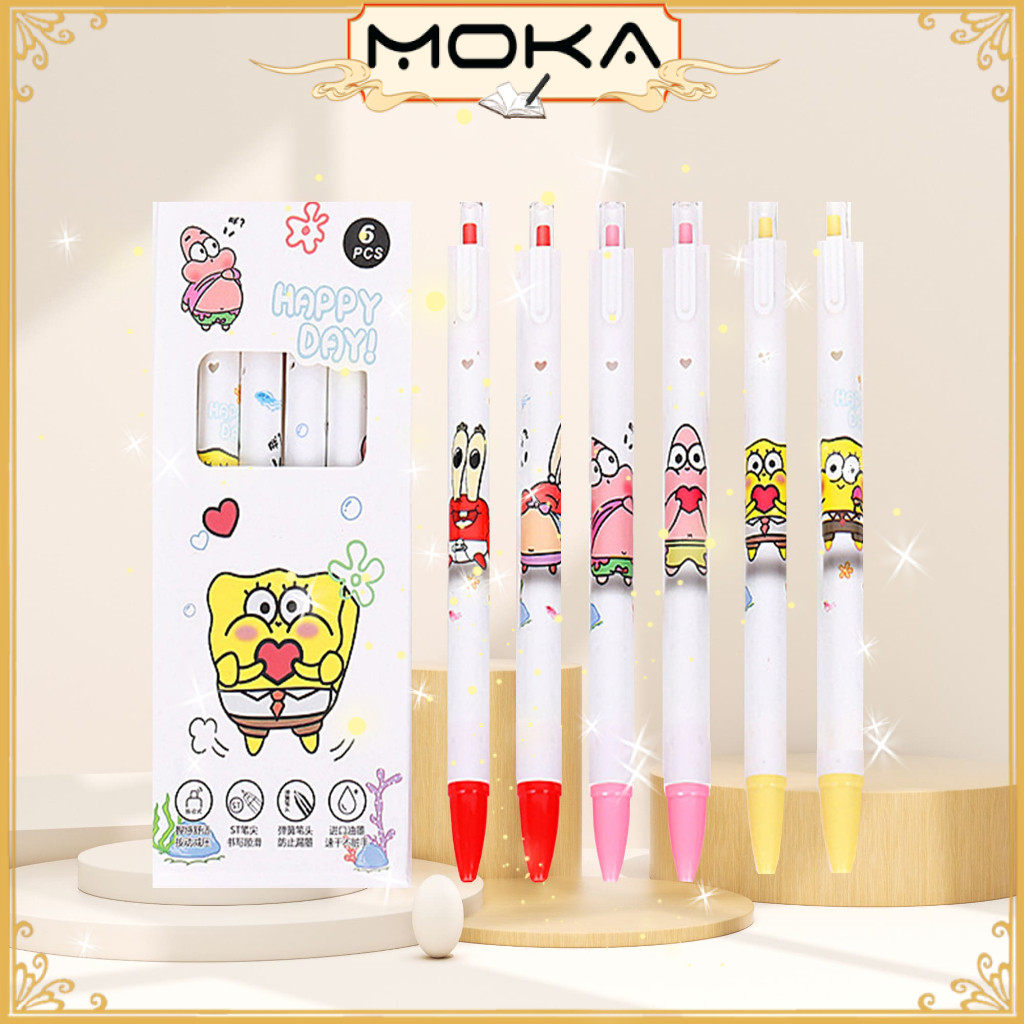 

MOKA PENA GEL MEKANIK 1SET ISI 6PCS / PULPEN GEL MEKANIK MOTIF ANIME GIRL KAWAII TINTA CAIR MKP73