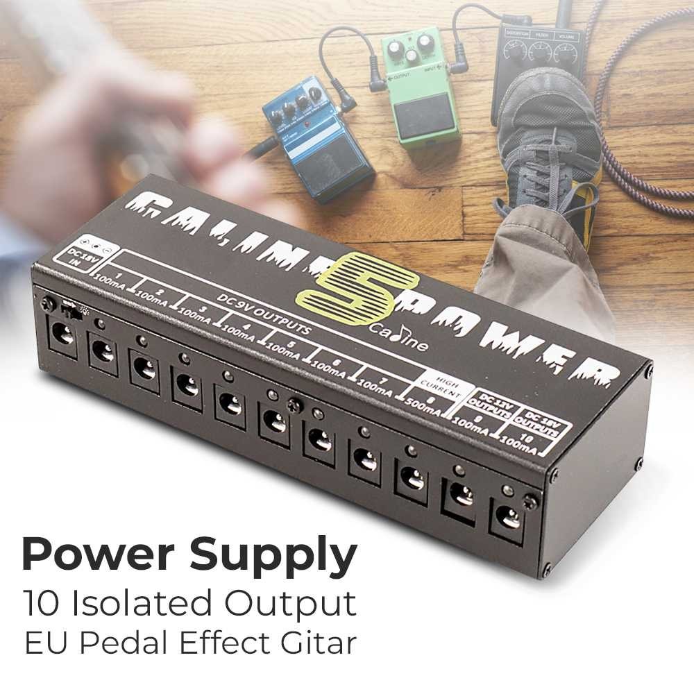 Caline Power Supply 10 Isolated Output EU Adaptor Pedal Effect Gitar - CP-05 - ( ca2 )