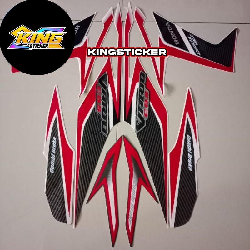 Striping stiker motor honda vario CBS 110 karbu 2011 2012 putih