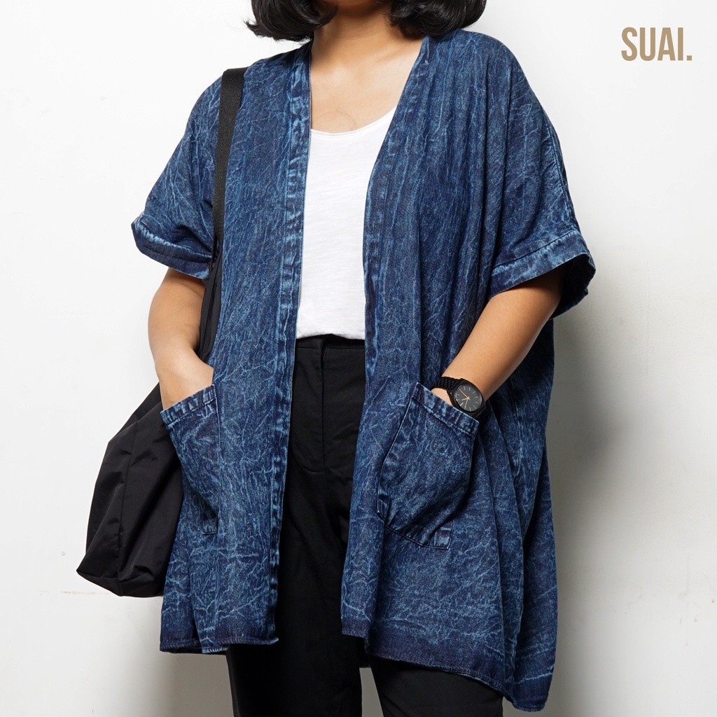 SUAI Kama Outer Kimono - Outerwear Cardigan Jeans Wanita Telaris
