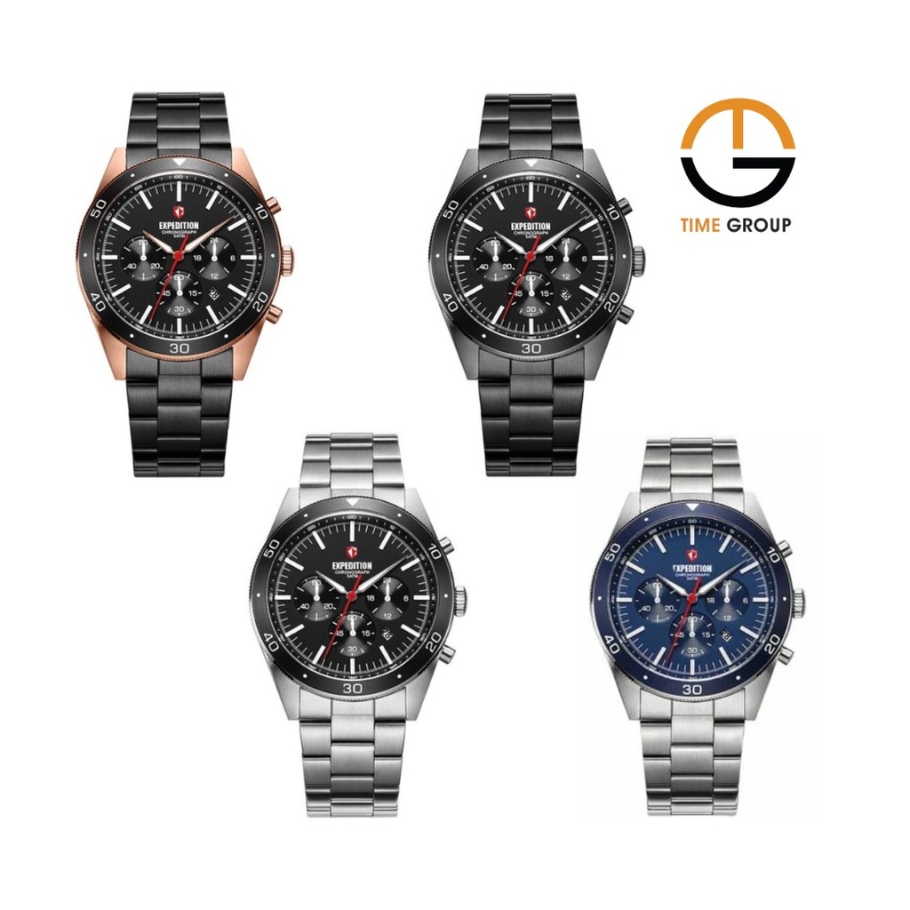 JAM TANGAN PRIA EXPEDITION E6791 E 6791 MCB CHRONOGRAPH STAINLESS ORIGINAL