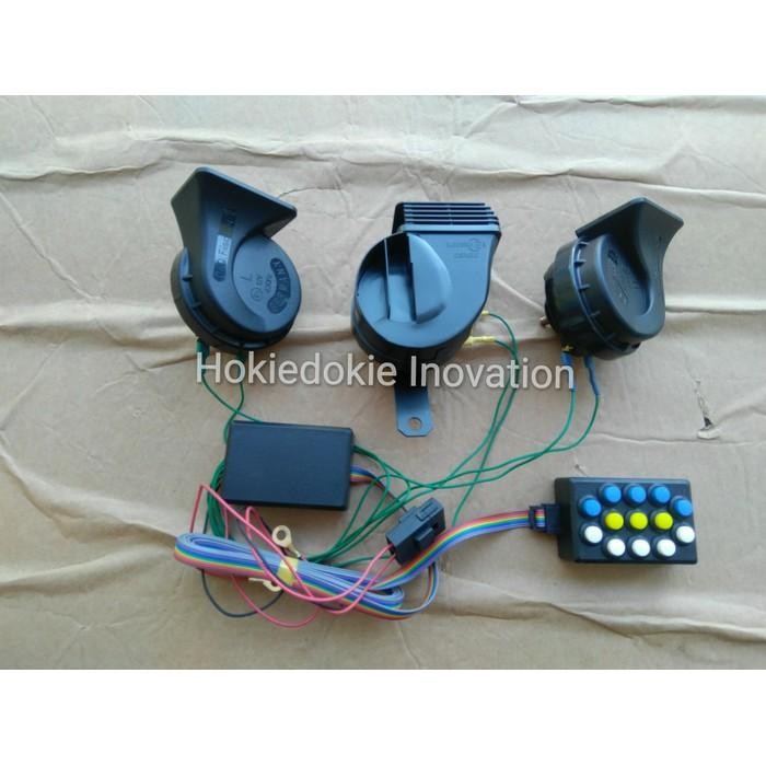 Paket Telolet 13 tombol 24 tone mobil motor bus + klakson keong - Modul 13T + klakson, Standar ERN