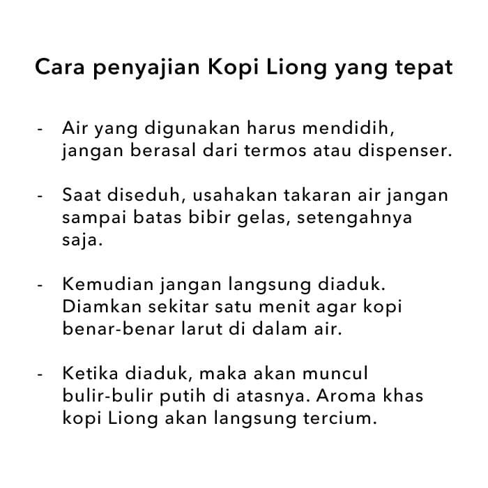 

Kopi Liong Bulan 200gr. Kopi bubuk tanpa gula. Kopi Legend Bogor.