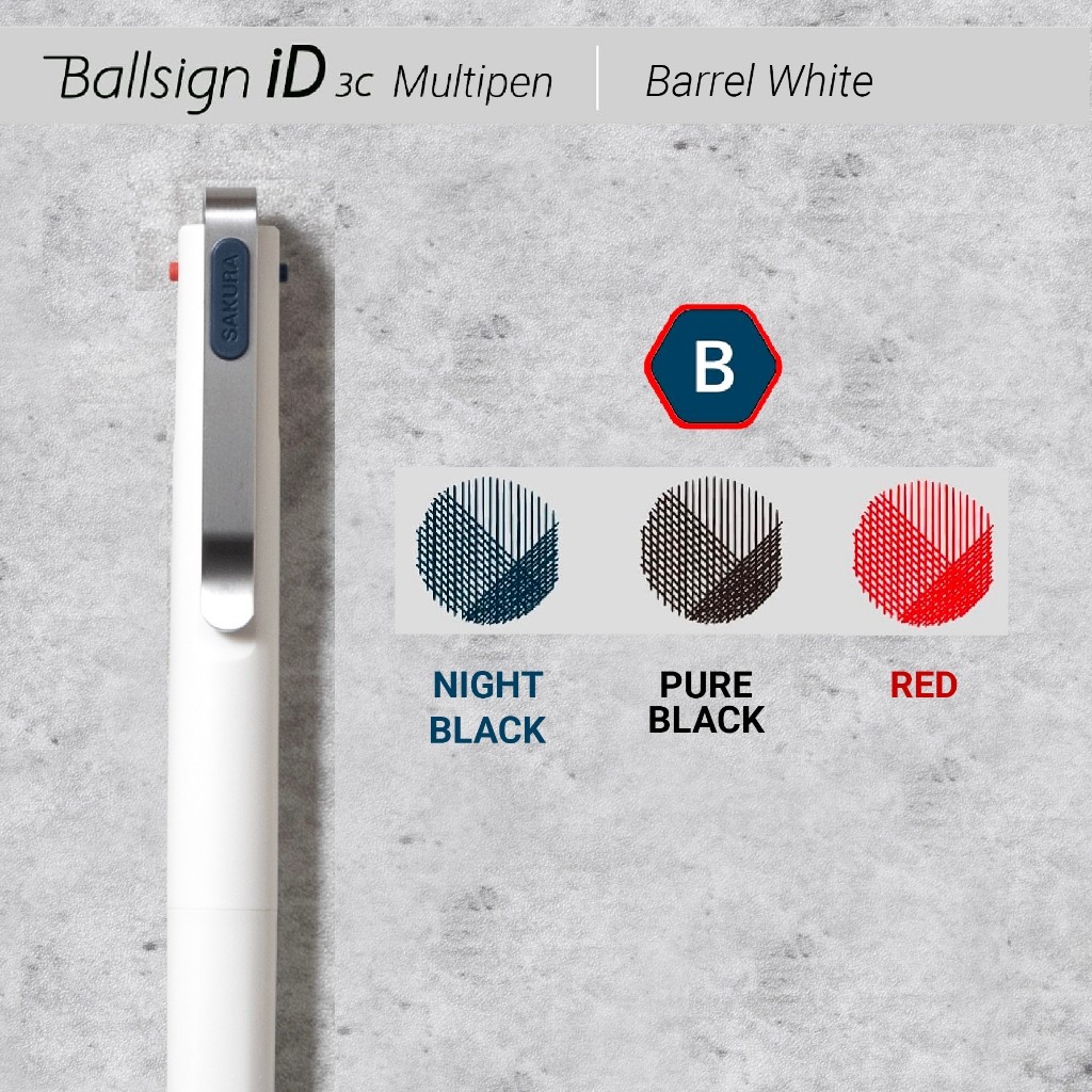 

Gramedia Surabaya - Sakura Ballsign ID 3C Multipen Ballpoint Gel Pen Retractable /GB3D854-50B
