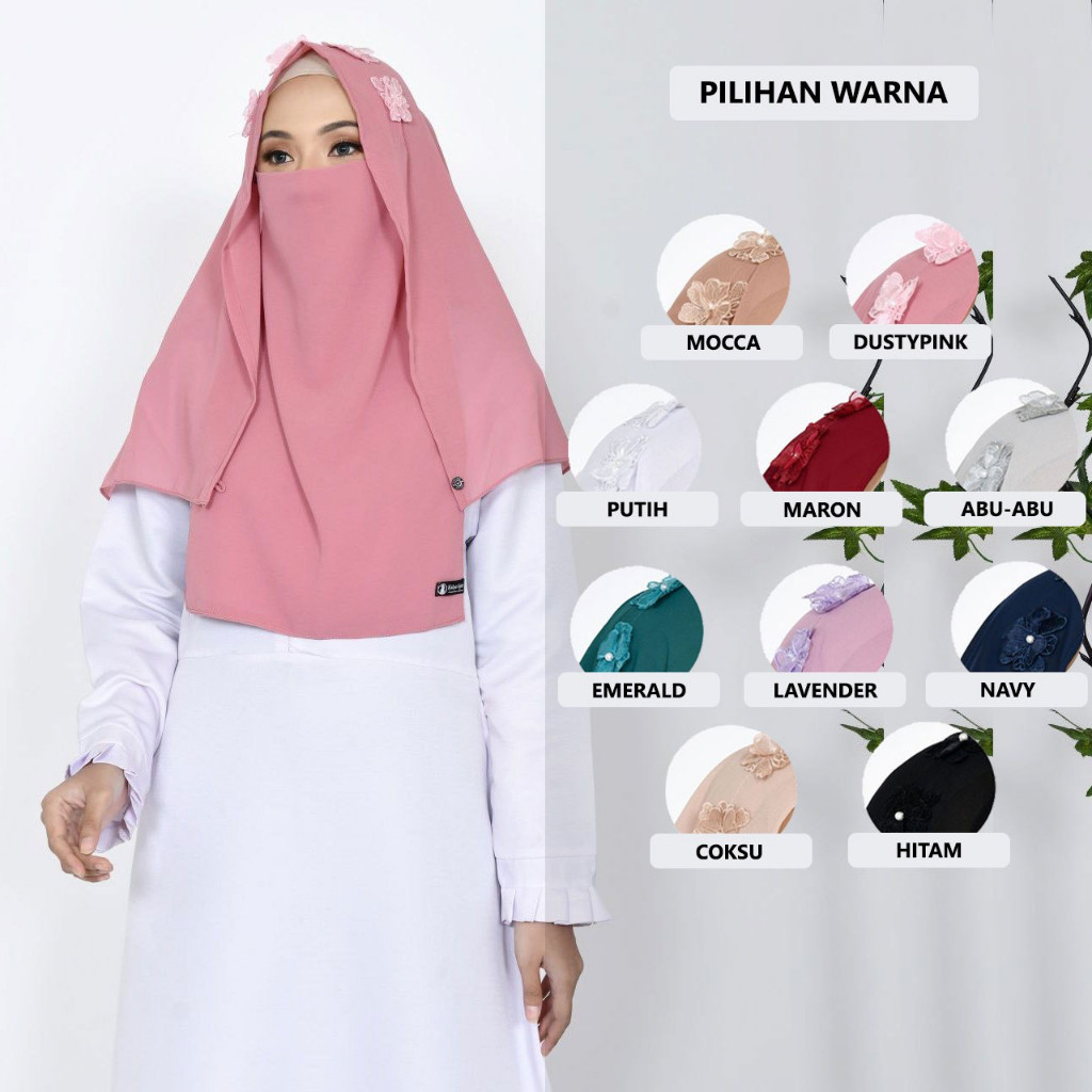 JILBAB VEIL YASMINE NIQAB CADAR TALI MEWAH SYARI / HIJAB NIQAB / NIQAB CADAR