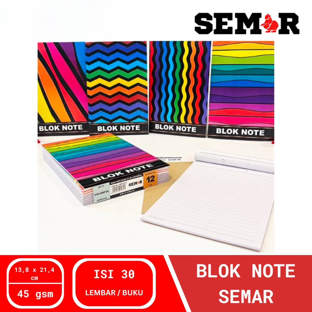 

Writing Pad Note Pad Blok Note Semar 30 Lembar (1 PCS) - Buku Catatan Bergaris