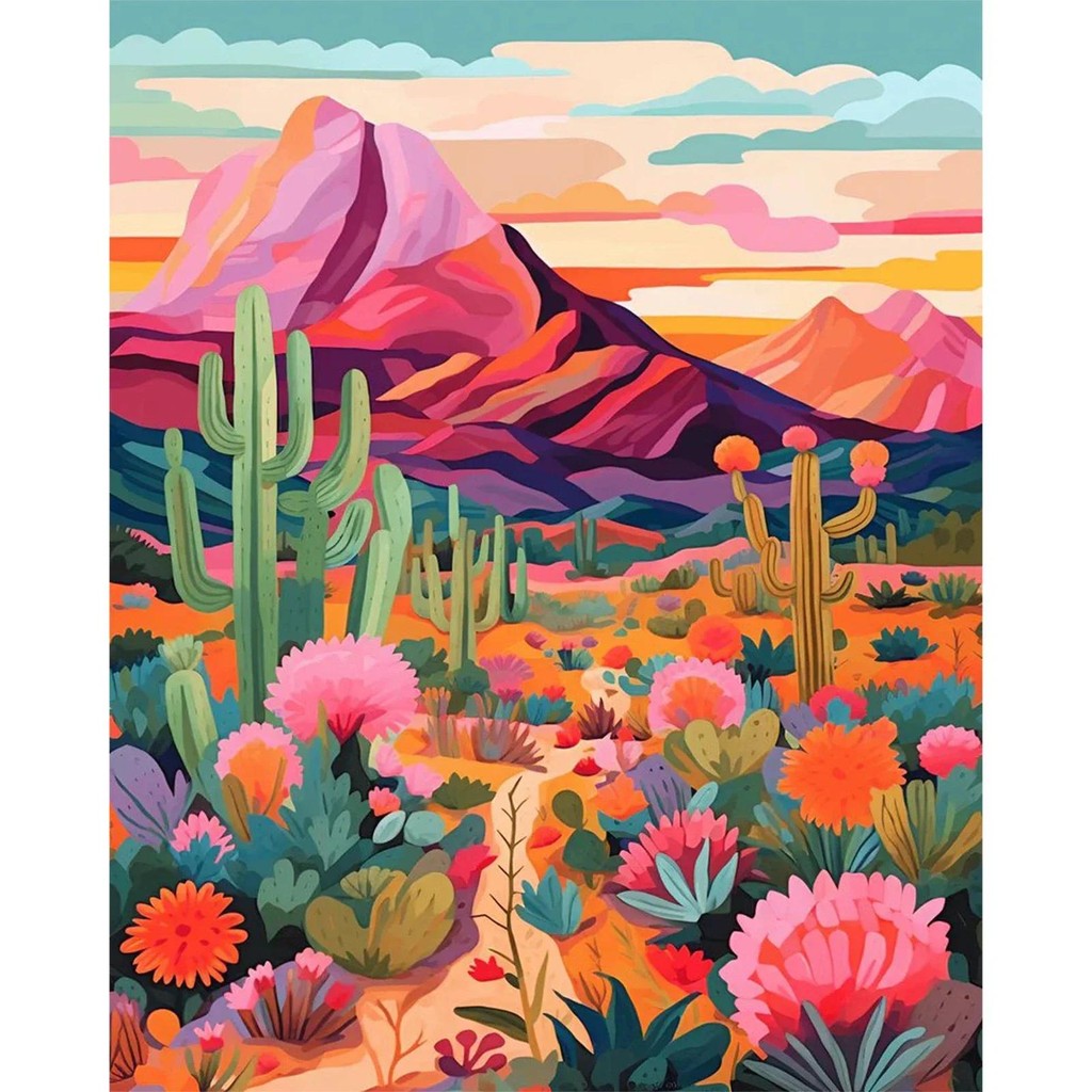 

DIY Paint By Numbers Kit for Adults - Mounta and Hills, Acrylic Digital Oil Painting Art on Canvas Wall Decor Gift No Frame