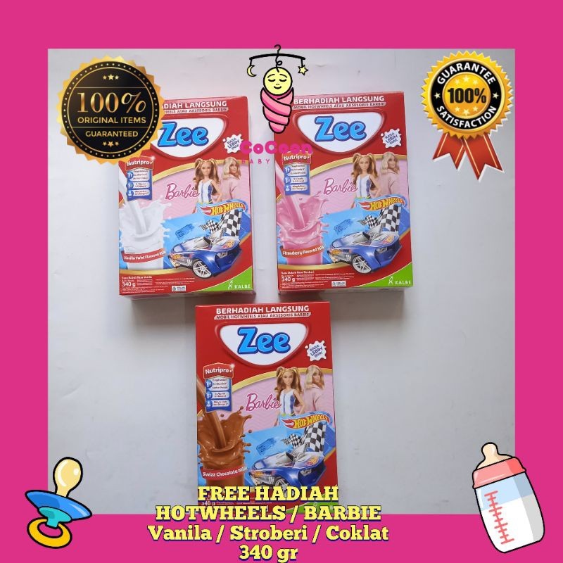Susu Formula Anak Ze Zee Coklat Vanila Stroberi Promo Hadiah Hotwheels Barbie 340 gr
