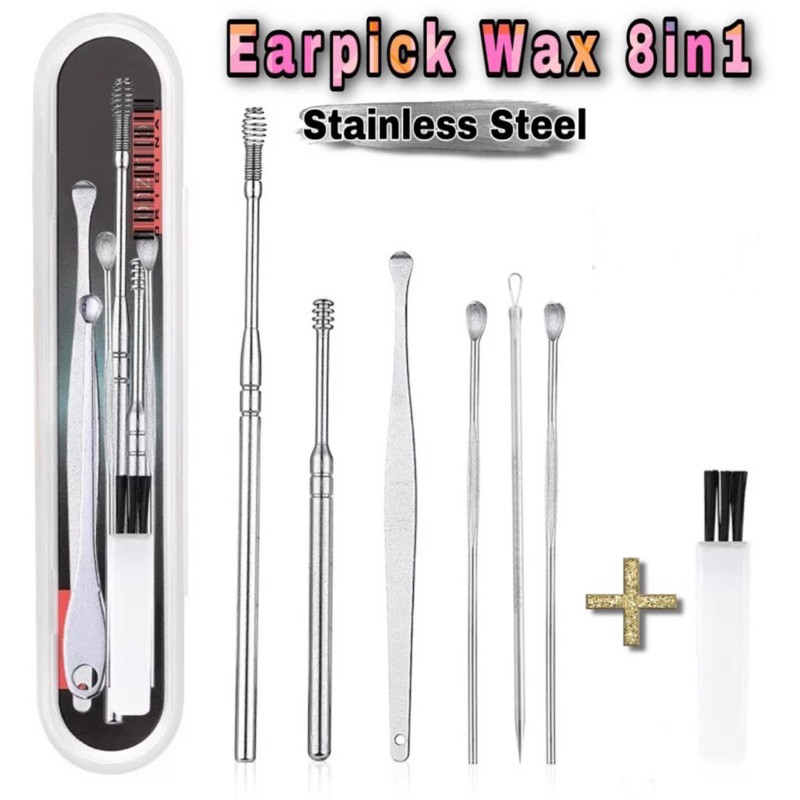 Alat Korek Kuping Pembersih Telinga Set 6 PCS Alat Pembersih Telinga Murah / Pembersih Kuping Set / 