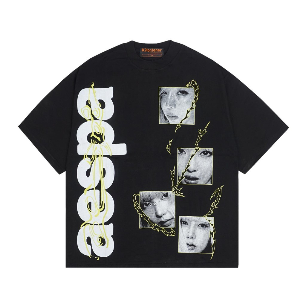 KKONTENER AESPA "ARMAGEDDON" OVERSIZE TSHIRT BLACK - Official Merchandise