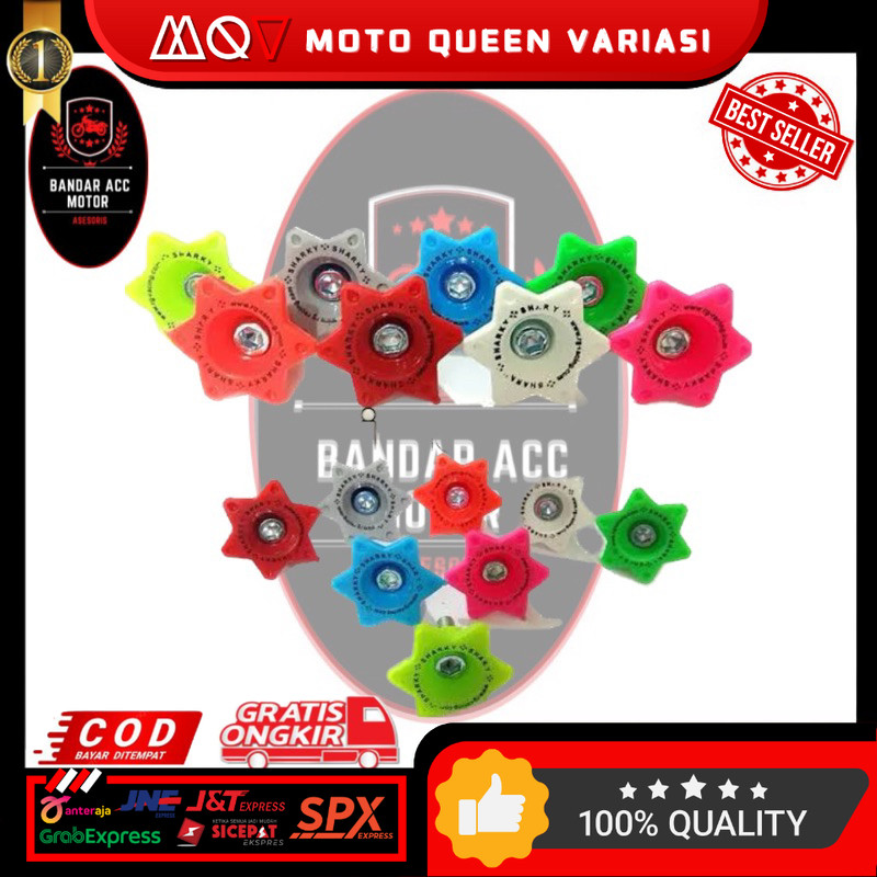 PROMO Ring Monel Sharky Bintang Bahan Plastik isi 20 + Mur Baut - Variasi Motor universal