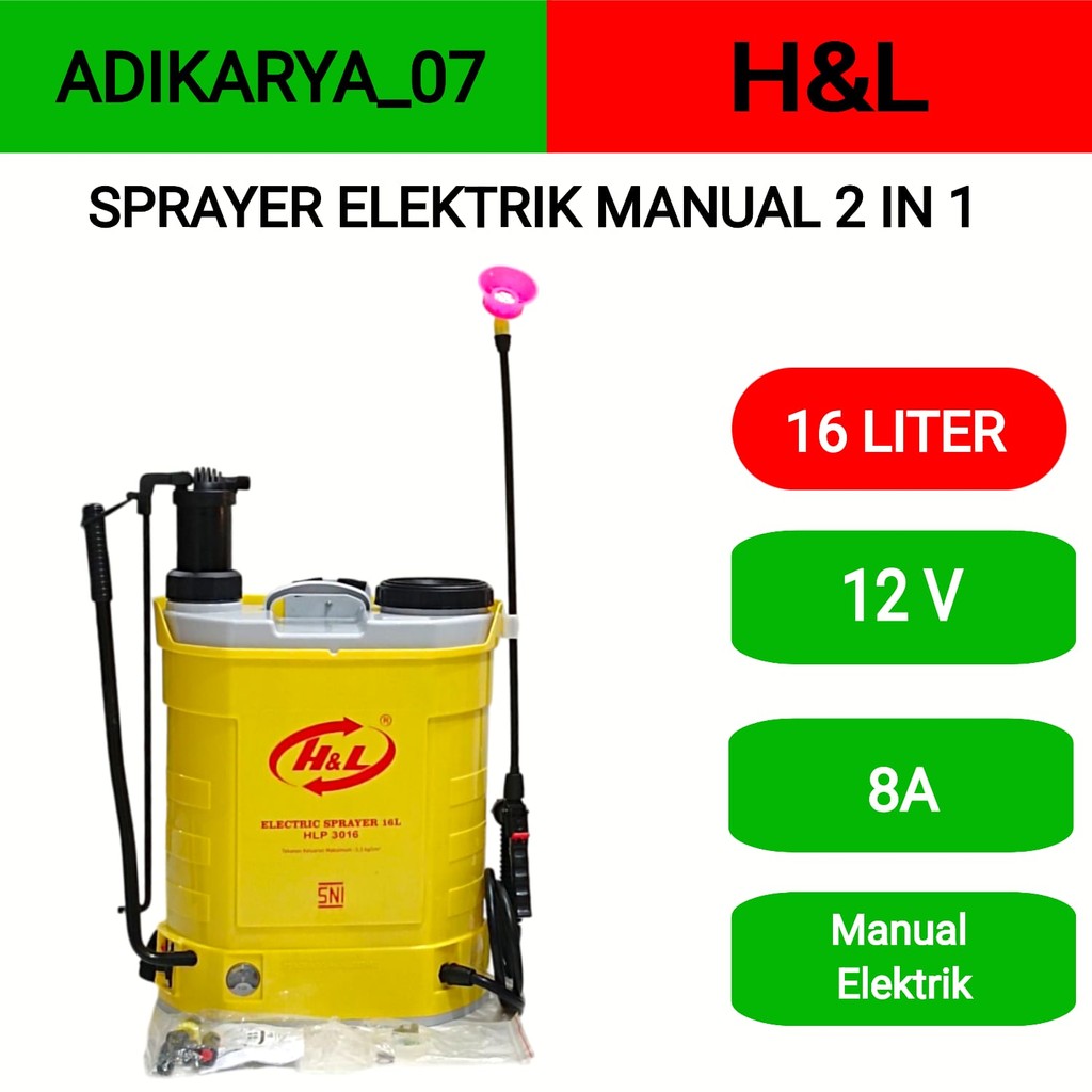 Sprayer Elektrik Semprotan Hama 16 Liter Sprayer Elektrik Manual Semprot Hama 2in1 16 liter