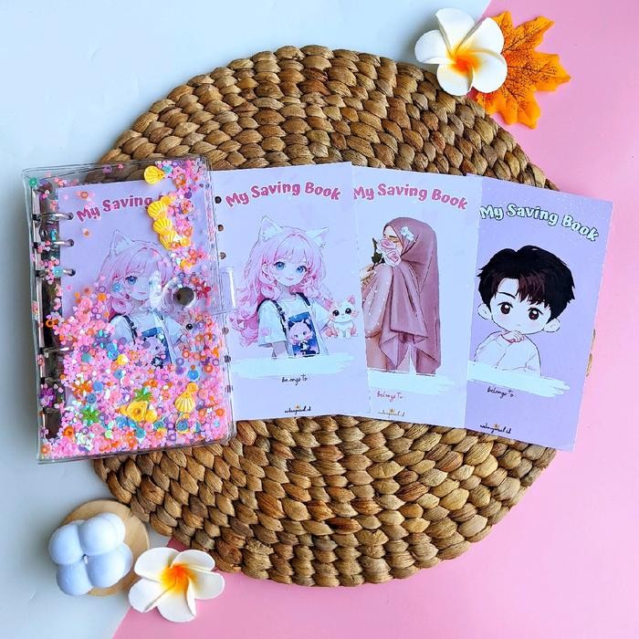 

Terbaru A6 Paket binder menabung/financial planning motif sequin - New sequin