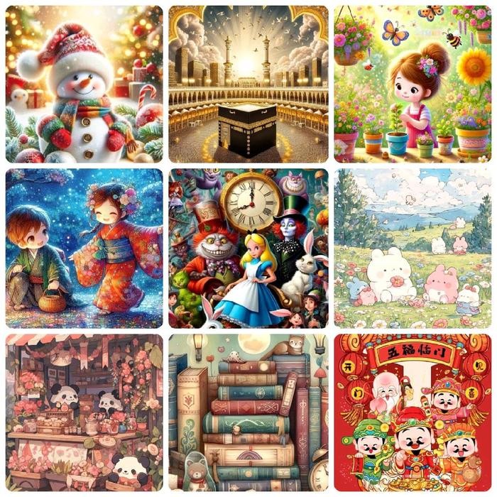 

promo -Diamond Painting Set 5D full drill ROUND Kreatifitas ( 30cm x 40cm )keterampilan dan mainan anak - Snowman 30x40