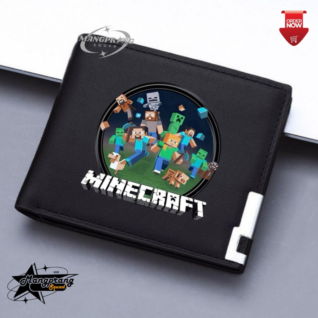 089 - Dompet lipat  motif minicraft,dompet anak laki-laki remaja