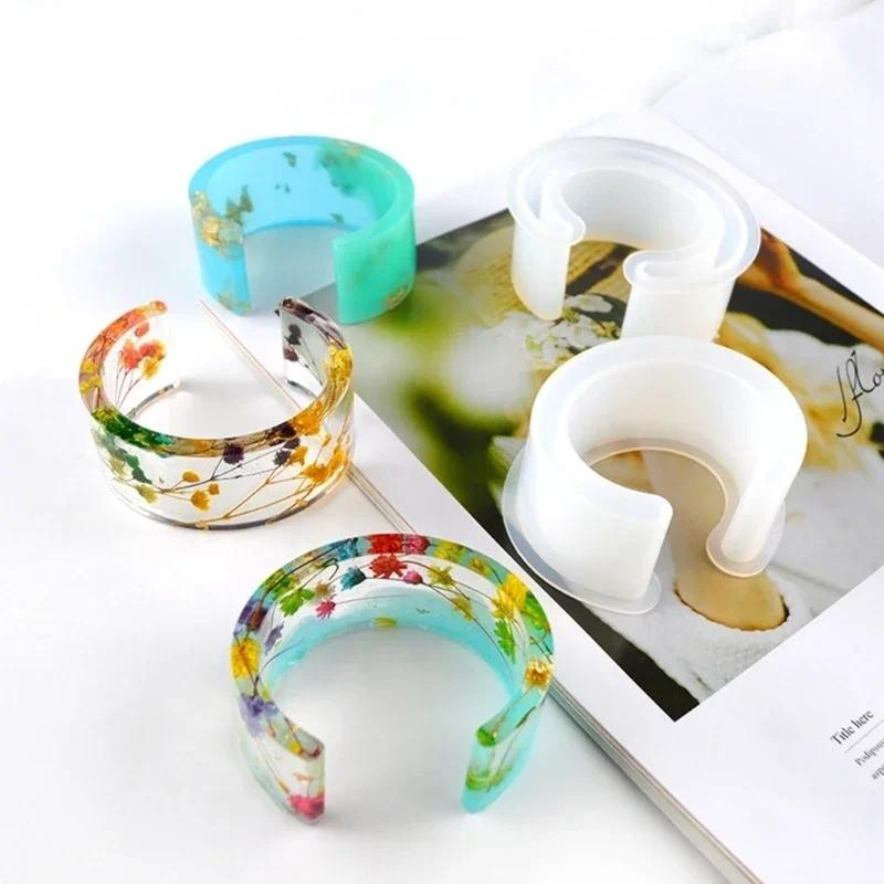 

Resin Bracelet Molds Silicone Bangle Mold C Font Open Cuff Bracelet Epoxy Casting Molds for DIY Crafts Jewelry Making