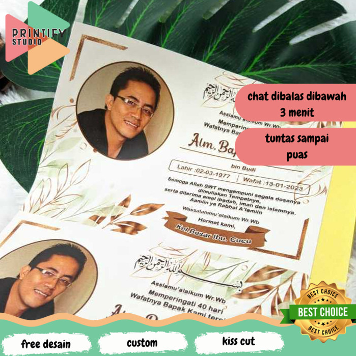 

Printify Cetak Sticker Tahlil Dus Box Makanan Mengenang Wafatnya 40 100 1000 Harinya Free Desain
