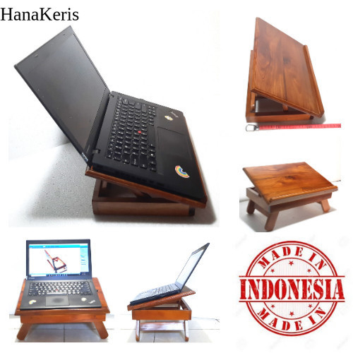 Stand Laptop Kayu Mahoni Jati Size M Meja Lipat Hijrah 30x40cm 124101 SG4