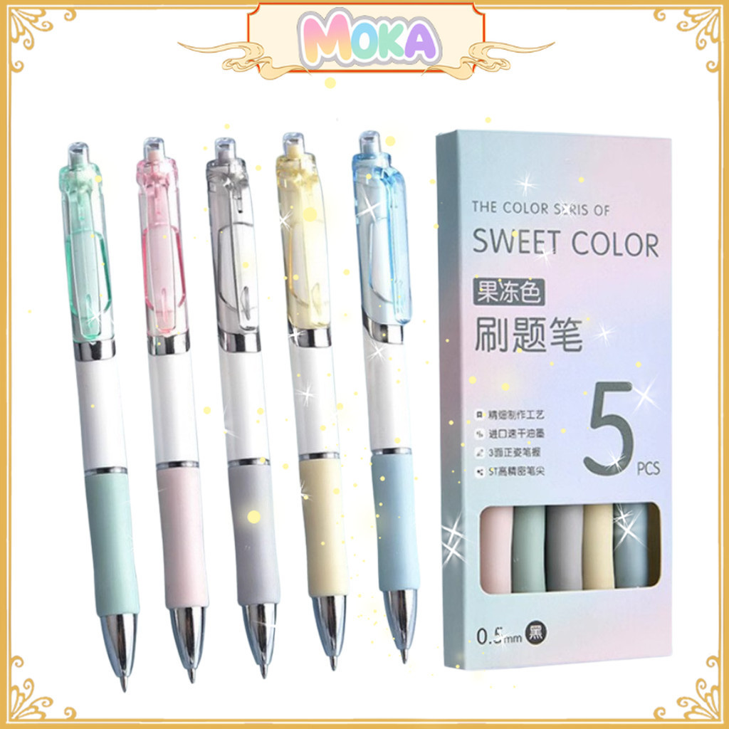 

MOKA 1 Set 5Pcs Pulpen Mekanik Sweet Color 0.5Mm Edition Tinta Lebih Banyak Diameter 6Mm MKP137