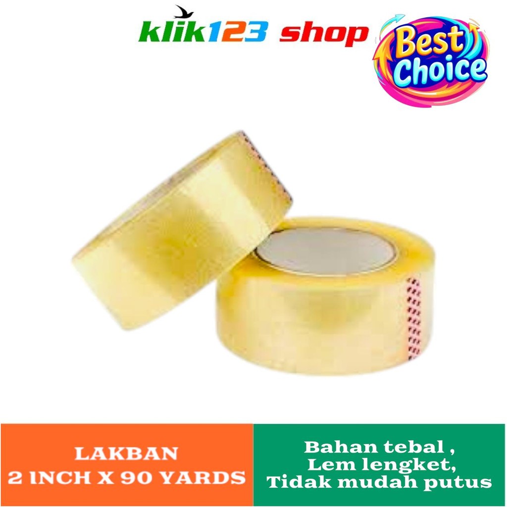 

Lakban Bening (2 INCH x 90 YARD) - Isolasi (1 inch x 72 YARD)