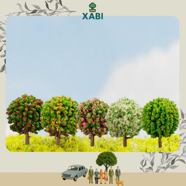 Miniatur Pohon Bulat Berbunga – Diorama / Maket / Miniature