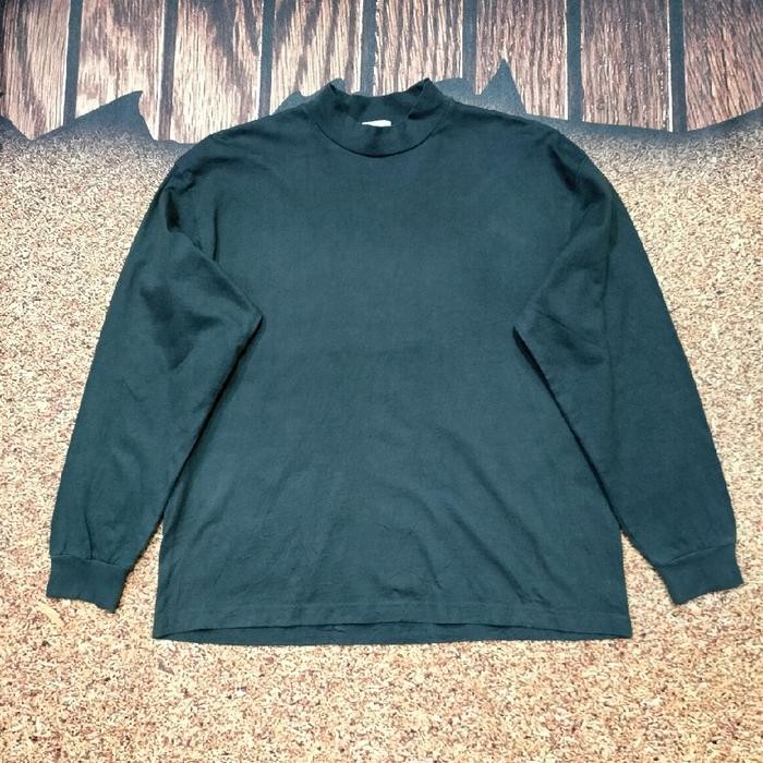 kaos panjang pria hitam polos GEU GU long sleeve turtle neck murah bagus size XL