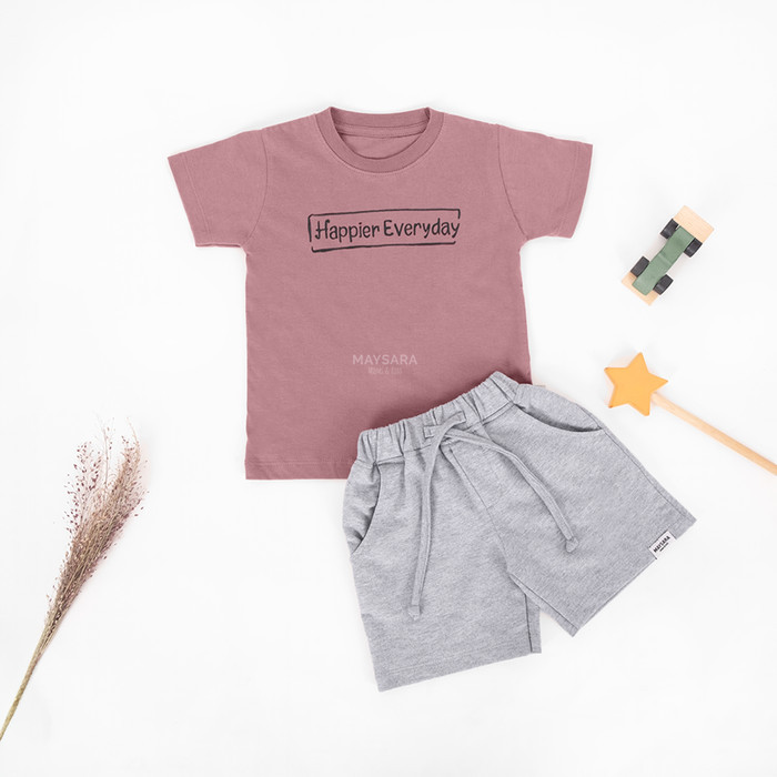 ✨LARIS✨ -Kaos Anak Graphic Tee Maysara 1 2 3 4 5 Tahun - CN30-Terracotta, 1 Tahun