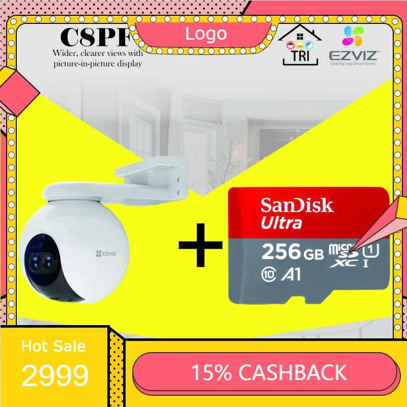 Paket Bundling EZVIZ IP Camera CCTV C8PF 8x Zoom + Memory 256GB