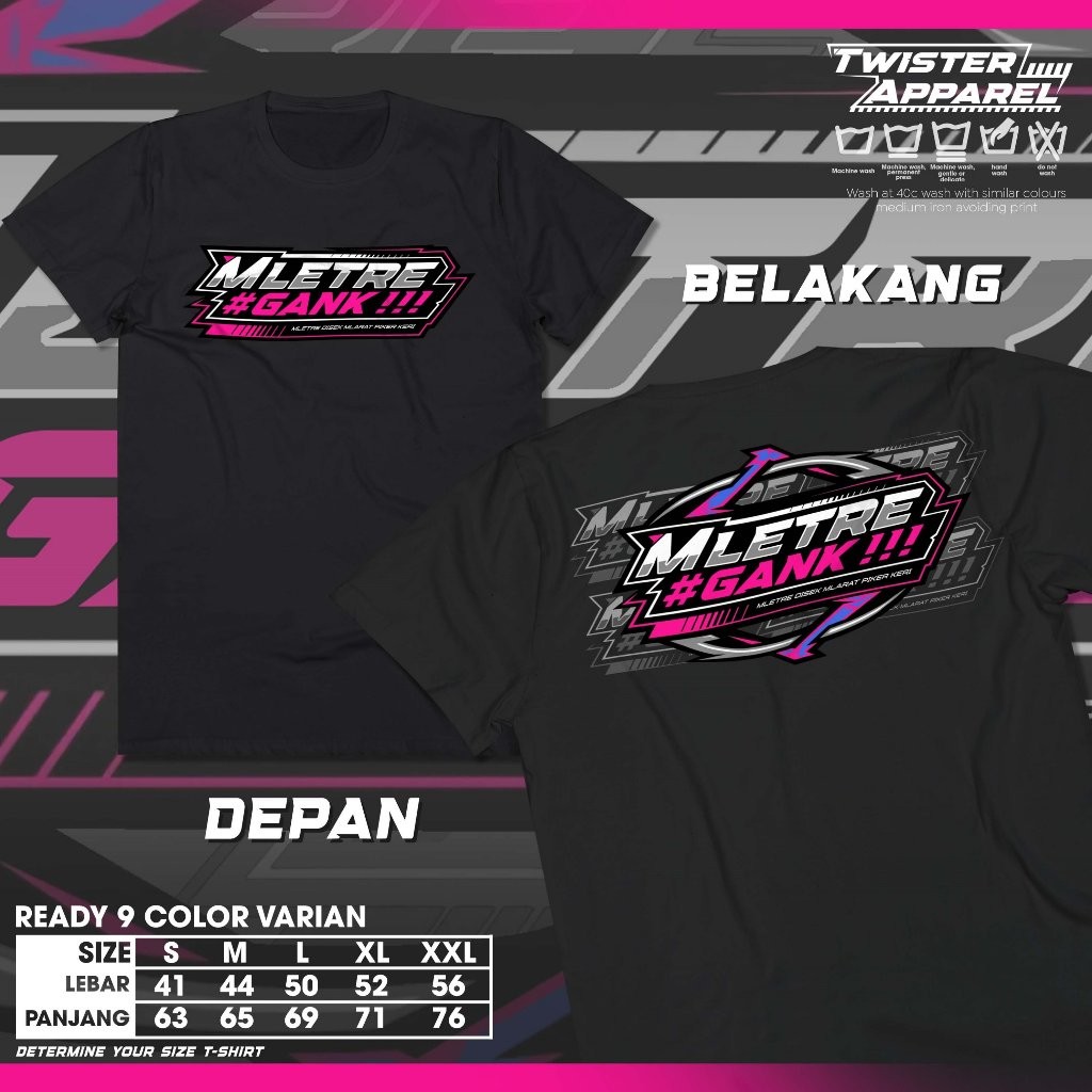 Kaos Mletre Gank Baju Distro Kata Kata Racing Herex Mletre Genk Cotton Combed 30s - TWA274