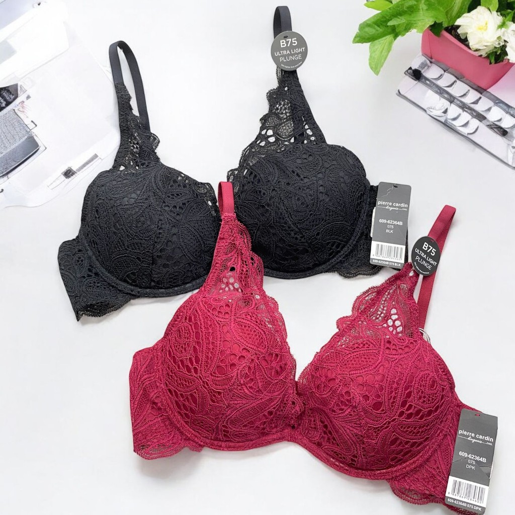Bra BH Brukat PIERRE CARDIN 62364 - Berkawat - Busa Tipis - Full Cup - Size 34B 36B